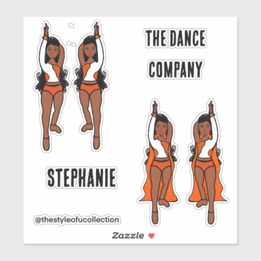 Voeg namen Majorette / Dancer Stickers Sinaasappel (Vel)