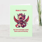 Voeg Namen Quote, Red Dragon Valentijnsdag Kaart (Voorkant)