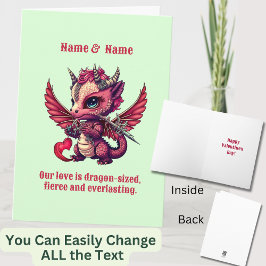 Voeg Namen Quote, Red Dragon Valentijnsdag Kaart
