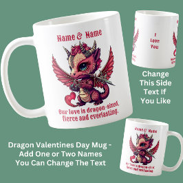 Voeg Namen Quote, Red Dragon Valentijnsdag Koffiemok