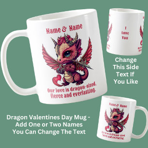 Voeg Namen Quote, Red Dragon Valentijnsdag Koffiemok