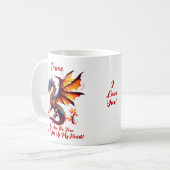 Voeg Namen Quote, Red Fire Dragon Valentijnsdag Koffiemok (Voorkant links)