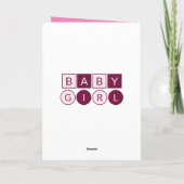 Voeg namen roze geel nieuwe baby meisje toe kaart (Achterkant)