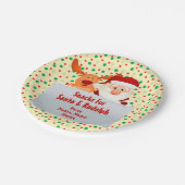Voeg namen Snacks voor Santa Rudolph 7" Papieren Bordje (Gekanteld)