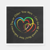 Voeg namen tekstbericht toe - Harten op zwart medi Servet (Voorkant)