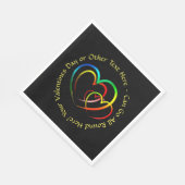 Voeg namen tekstbericht toe - Harten op zwart medi Servet (Hoek)