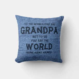 Voeg Namen Toe Aan De Wereld Je Bent Opa Grootvade Kussen