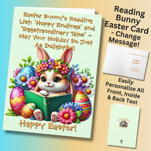 Voeg namen toe, Bunny's Reading List, with Eggs, E Kaart
