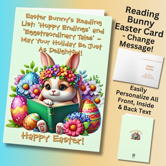 Voeg namen toe, Bunny's Reading List, with Eggs, E Kaart