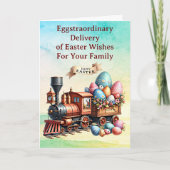Voeg namen toe, Chocolade Eieren Stoomtrein Pasen Kaart (Voorkant)