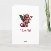 Voeg namen toe, Dragon Valentijnsdag Kaart Red Hea (Achterkant)