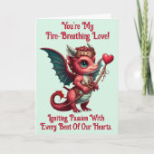 Voeg namen toe, Dragon Valentijnsdag Kaart Red Hea (Voorkant)