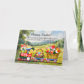 Voeg Namen toe, Gelukkig Pasen Speelgoed Trein met Kaart (Voorkant)