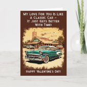 Voeg namen toe, Green Classic Car Valentijnsdag Kaart (Voorkant)