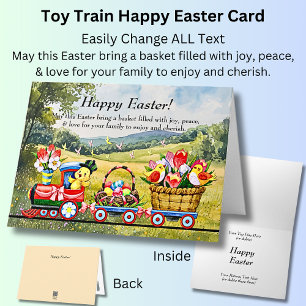 Voeg namen toe, Happy Easter Speelgoed Train met m Kaart