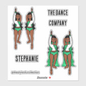 Voeg namen toe Majorette / Dancer Stickers Green S (Vel)