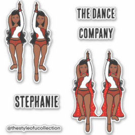 Voeg namen toe Majorette / Dancer Stickers Red Spa