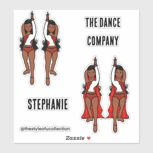 Voeg namen toe Majorette / Dancer Stickers Red Spa (Vel)