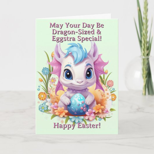 Voeg namen toe, moge uw dag met Pasen drakengroott Kaart (Voorkant)