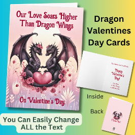 Voeg namen toe, onze Love Soars - Dragon Valentijn Kaart