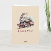 Voeg namen toe, rode/bruine stoomtreinmotor Valent Kaart (Achterkant)