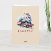 Voeg namen toe, rode/bruine stoomtreinmotor Valent Kaart (Achterkant)