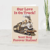 Voeg namen toe, Steam Train Engine Valentijnsdag K Kaart (Voorkant)