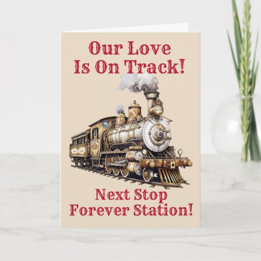 Voeg namen toe, Steam Train Engine Valentijnsdag K Kaart (Voorkant)