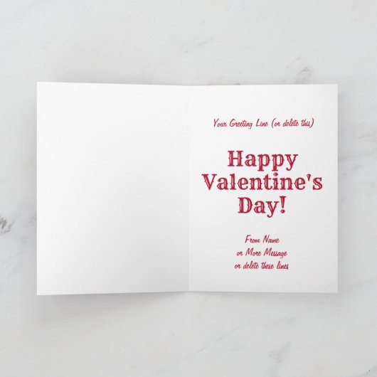 Voeg namen toe, Steam Train Engine Valentijnsdag K Kaart (Binnen)