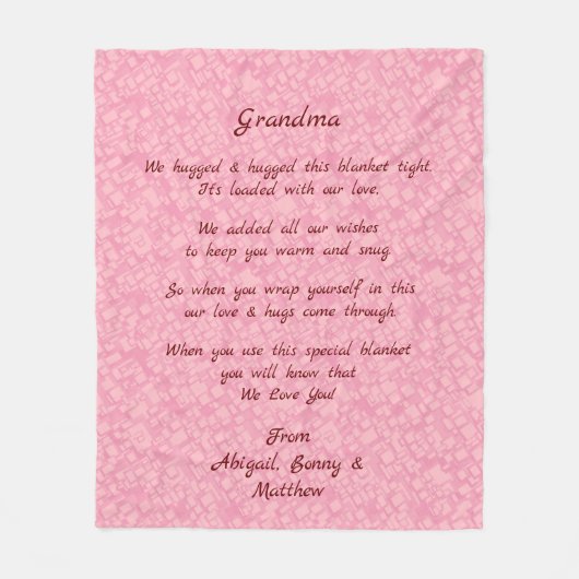 Voeg Namen toe, verander om het even welke tekst w Fleece Deken (Voorkant)