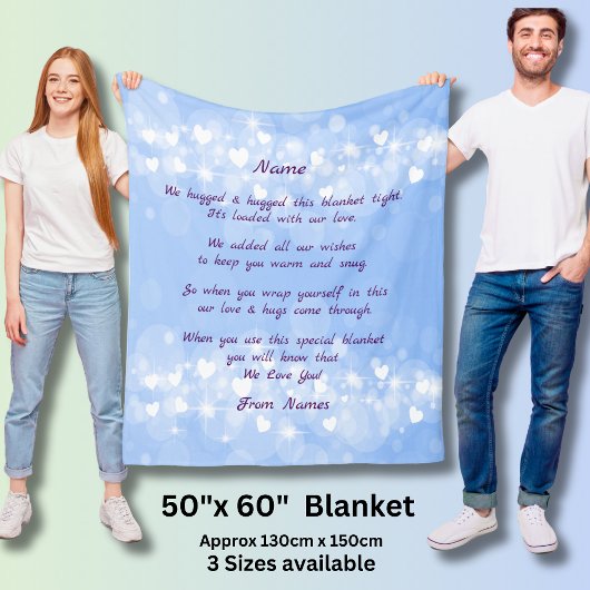 Voeg Namen toe, verander om het even welke tekst w Fleece Deken