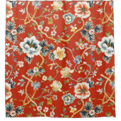 Voeg natuur rood bloemmotief toe douchegordijn (Voorkant)