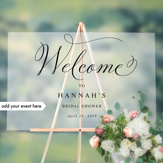 Voeg om het even welke gebeurtenis, chique welkom  acryl bord