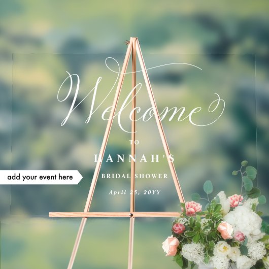 Voeg om het even welke gebeurtenis, Elegant welkom Acryl Bord