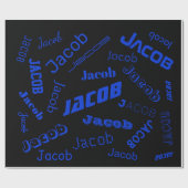 Voeg om het even welke Naam of Word toe | Blauw en Cadeaupapier (Vlak)