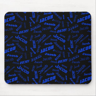 Voeg om het even welke Naam of Word toe   Blauw en Muismat