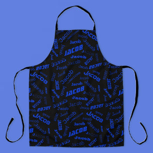 Voeg om het even welke Naam of Word toe   Blauw en Schort