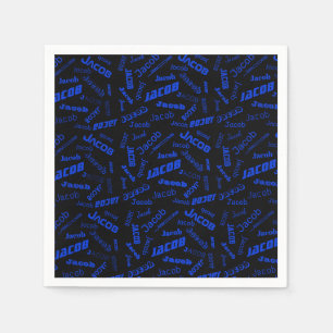 Voeg om het even welke Naam of Word toe   Blauw en Servet