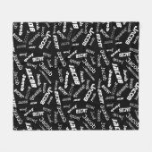 Voeg om het even welke Naam of Word toe | Zwart-wi Fleece Deken (Voorkant (Horizontaal))