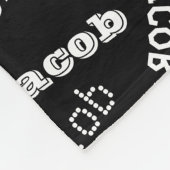 Voeg om het even welke Naam of Word toe | Zwart-wi Fleece Deken (Hoek)