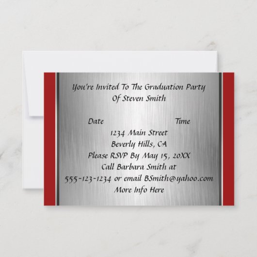 Voeg om het even welke Uitnodigingen van de Partij (Achterkant)