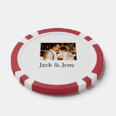 Voeg paar foto naam valentijn liefde romantisch poker chips (Enkel)