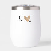 Voeg paar naam brief bruiloft gouden hart glitter (Voorkant)