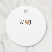 Voeg paar naam brief bruiloft gouden hart glitter bedankjes labels (Achterkant)