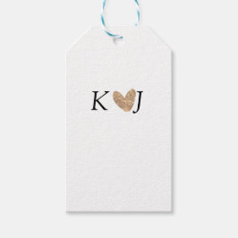 Voeg paar naam brief bruiloft gouden hart glitter cadeaulabel