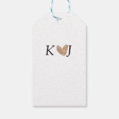 Voeg paar naam brief bruiloft gouden hart glitter cadeaulabel (Achterkant)