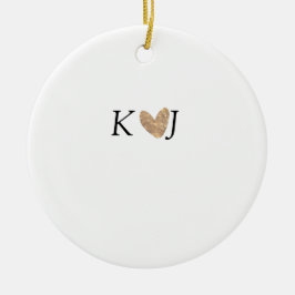 Voeg paar naam brief bruiloft gouden hart glitter keramisch ornament