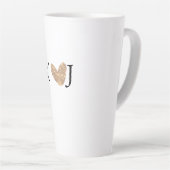 Voeg paar naam brief bruiloft gouden hart glitter latte mok (Rechterhoek)