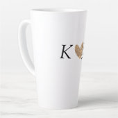 Voeg paar naam brief bruiloft gouden hart glitter latte mok (Linkerhoek)