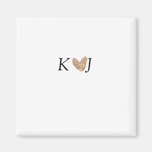 Voeg paar naam brief bruiloft gouden hart glitter magneet (Voorkant)